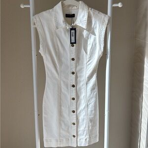 NWT Ramy Brook Cream Button-Down Denim Dress
